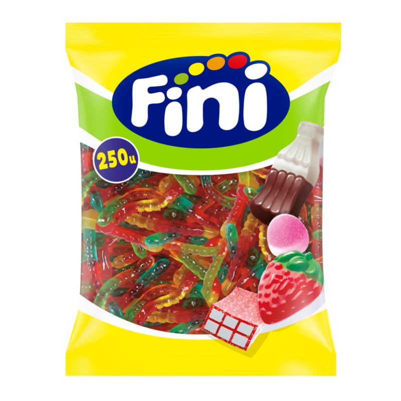 Fini Gusanos Brillo 250 unidades bolsa completa