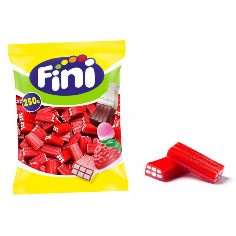 Fini Ladrillos Rellenos Fresa 250 unidades bolsa completa