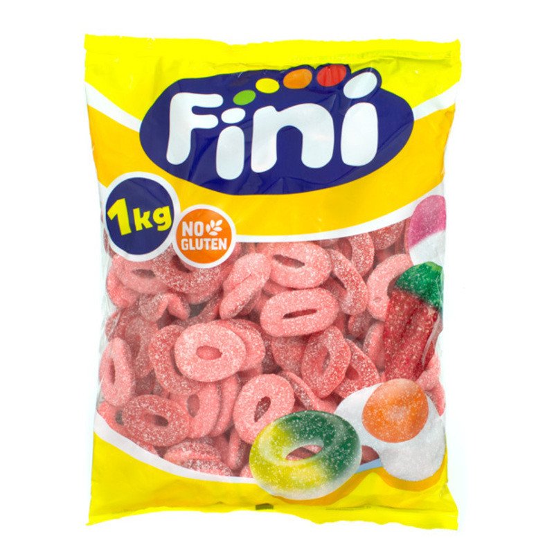 Fini Aros De Fresa Y Pica 1 kg bolsa completa